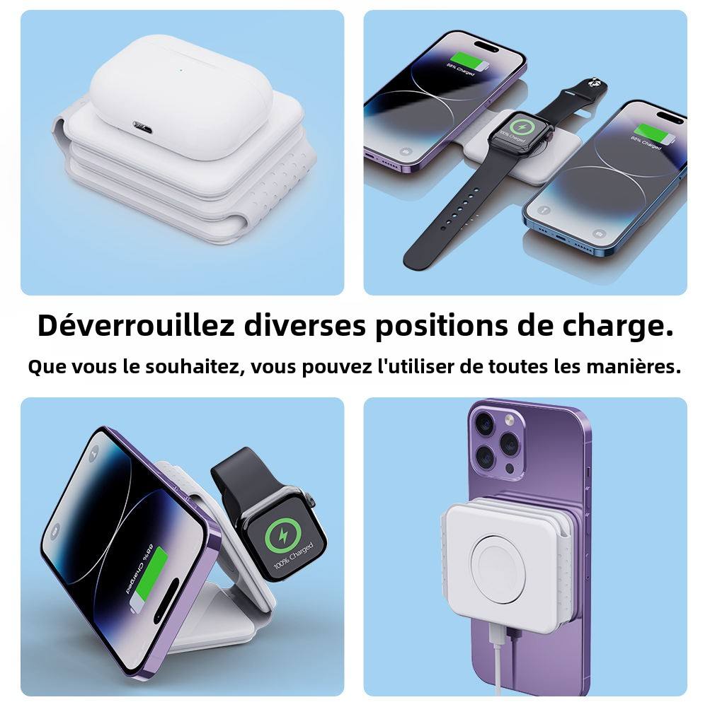 Chargeur Magnétique 3-en-1 Pliable