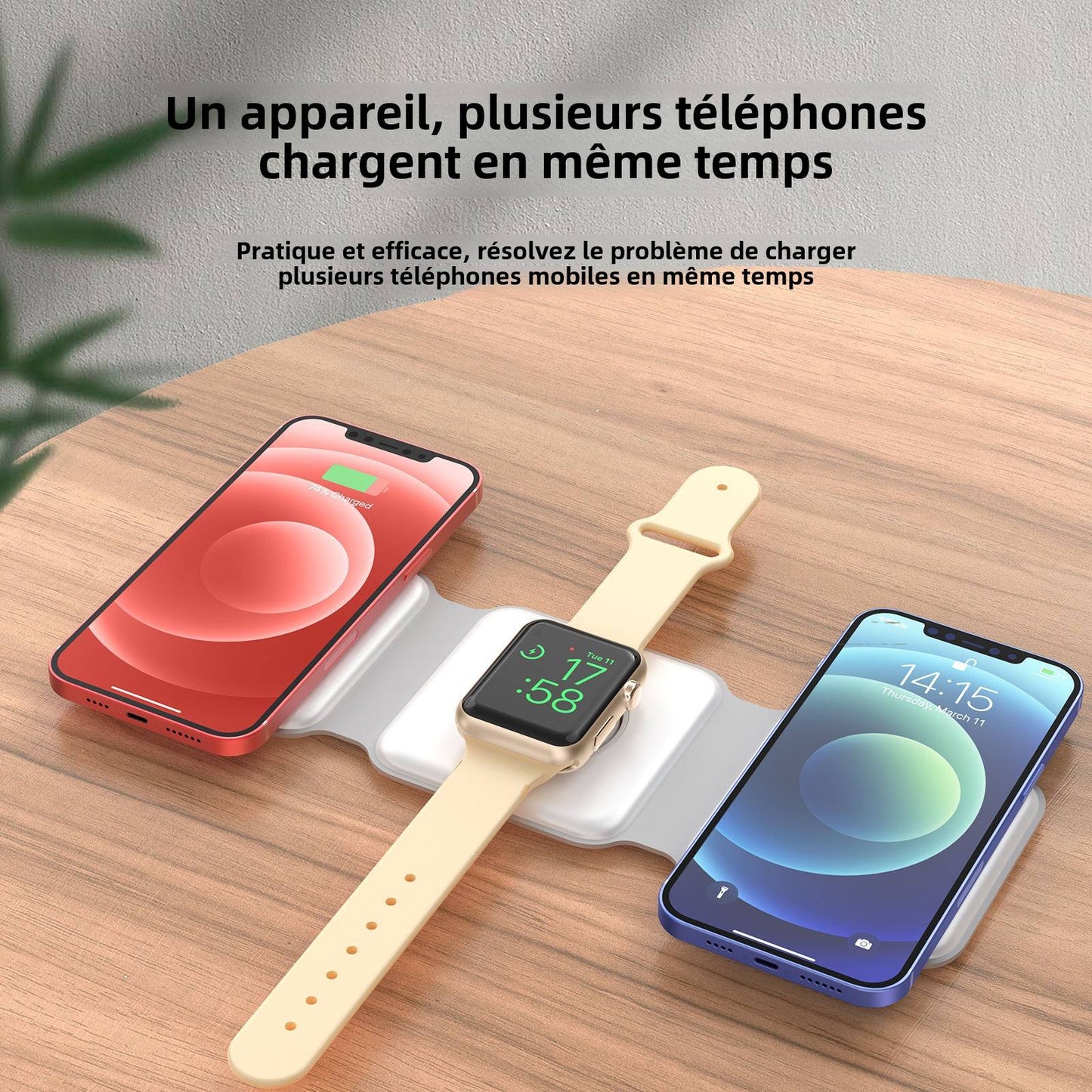 Chargeur Magnétique 3-en-1 Pliable